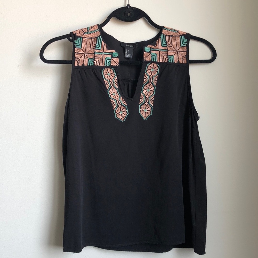 2 FOR $12 // Embroidered babydoll tank